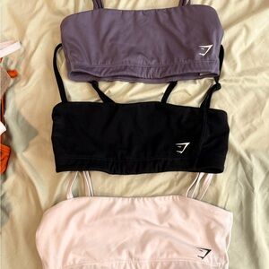 Gymshark Bra Trio - Lavender, Black, and White